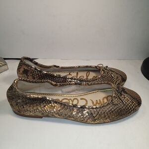 Sam Edelman Felicia Snake Embossed Leather Ballet Flats Shoes Women's sz 10M.